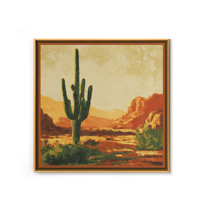 Monochrome Desert Cactus Silhouette Canvas Print, Black and White Art, Luxury Decor, Living Room Decor, Fine Art, Monochrome, BAW-1x1-69