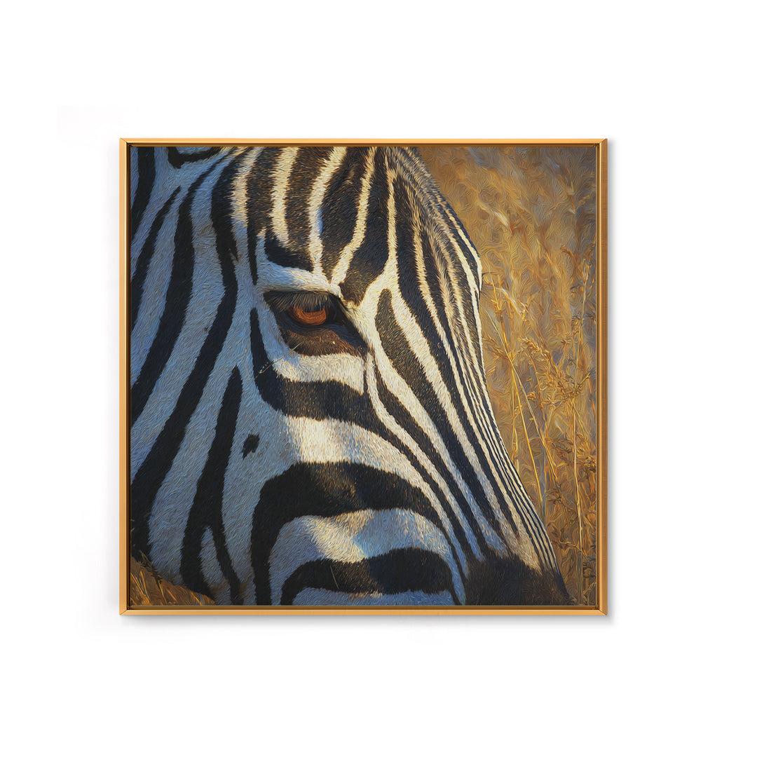 Zebra Stripe Closeup as Graphic Abstraction Framed Canvas Print, Black and White Art, Art Print, Living Room Decor, Monochrome, BAW-1x1-8