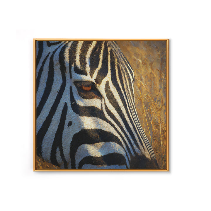 Zebra Stripe Closeup as Graphic Abstraction Framed Canvas Print, Black and White Art, Art Print, Living Room Decor, Monochrome, BAW-1x1-8