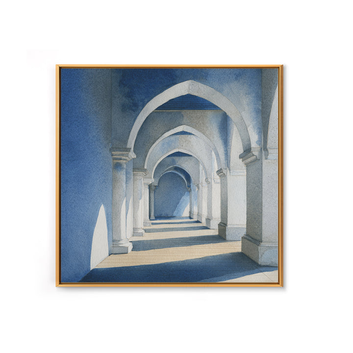 High Contrast Architectural Arches and Shadows Canvas Print, Black and White Art, Wall Decor, Living Room Decor, Monochrome, BAW-1x1-99