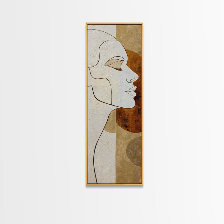 Monochrome Female Profile Canvas Print, Black and White Art, Minimalist Decor, Living Room Decor, Fine Art, Monochrome, BAW-1x3-13