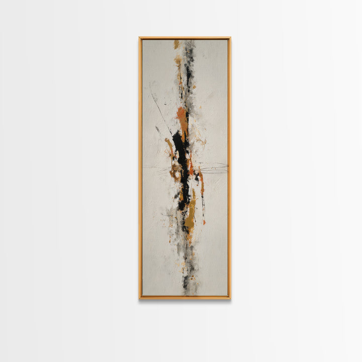 Abstract Charcoal Gestures on White Paper Canvas Print, Black and White Art, Living Room Decor, Abstract Art, Monochrome, BAW-1x3-16