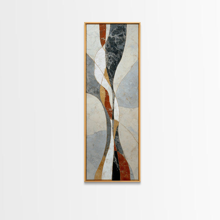 Abstract Marble Texture Framed Canvas Print, Black and White Art, Digital Art, Living Room Decor, Abstract Art, Monochrome, BAW-1x3-3