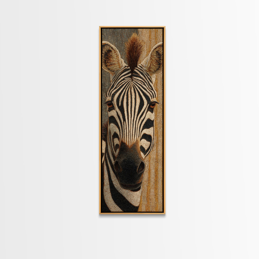 Zebra Stripe Closeup as Graphic Abstraction Canvas Print, Black and White Art, Art Print, Living Room Decor, Monochrome, BAW-1x3-44