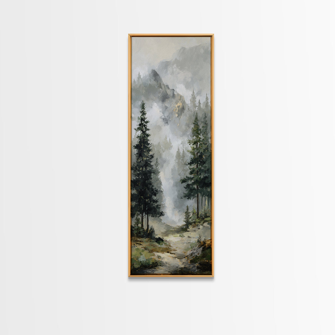 Misty Bridge Landscape Canvas Print, Black and White Art, Modern Wall Art, Living Room Decor, Monochrome, Fine Art Print, BAW-1x3-55