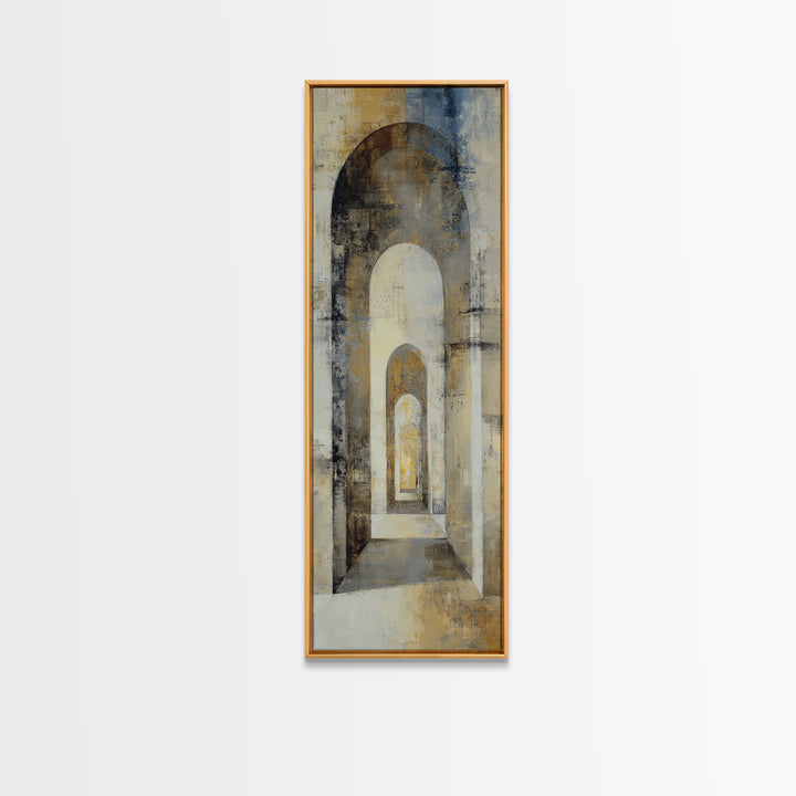 High Contrast Architectural Arches and Shadows Canvas Print, Black and White Art, Modern Art, Living Room Decor, Monochrome, BAW-1x3-63
