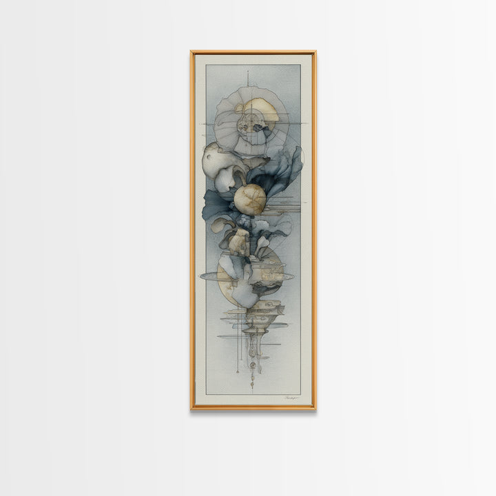 Minimal Face Pair Drawn Framed Canvas Print, Black and White Art, Fine Art Print, Living Room Decor, Oil Painting, Monochrome, BAW-1x3-74