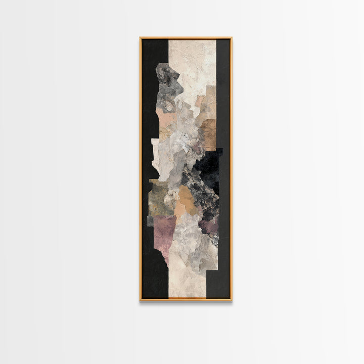 Abstract Marble Texture Canvas Print, Black and White Art, Luxury Decor, Living Room Decor, Abstract Art, Monochrome, BAW-1x3-99
