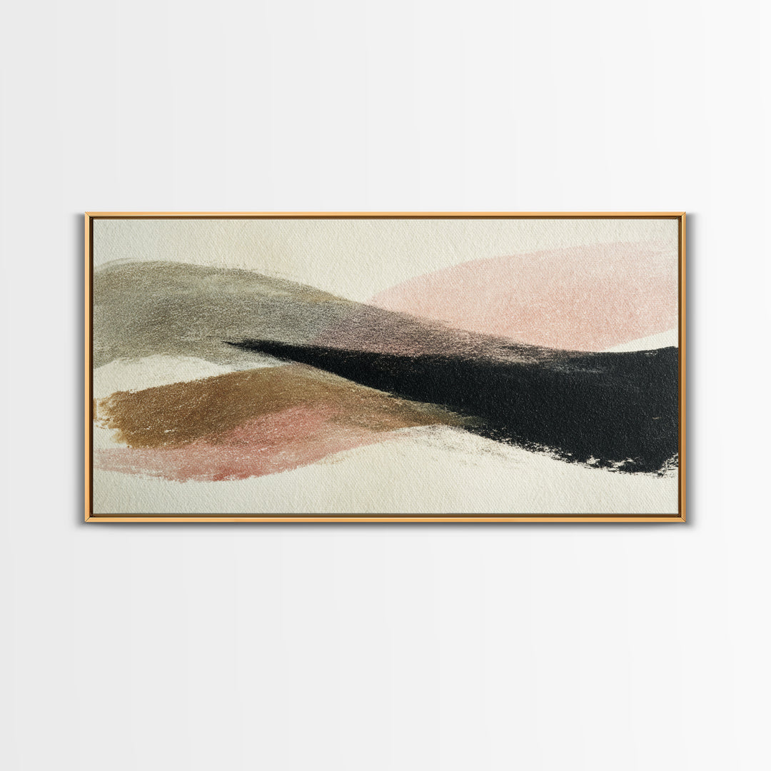Abstract Charcoal Gestures on White Paper Canvas Print, Black and White Art, Minimalist Decor, Living Room Decor, Monochrome, BAW-2x1-24