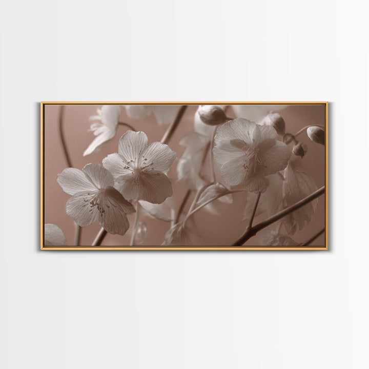 Black and White Botanical Specimen Plate Canvas Print, Black and White Art, Art Print, Living Room Decor, Monochrome, BAW-2x1-43