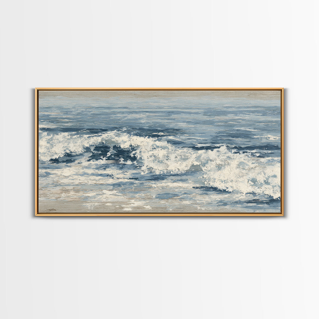Stormy Ocean Wave Canvas Print, Black and White Art, Digital Prints, Living Room Decor, Fine Art, Monochrome, Wood Wall Art, BAW-2x1-54