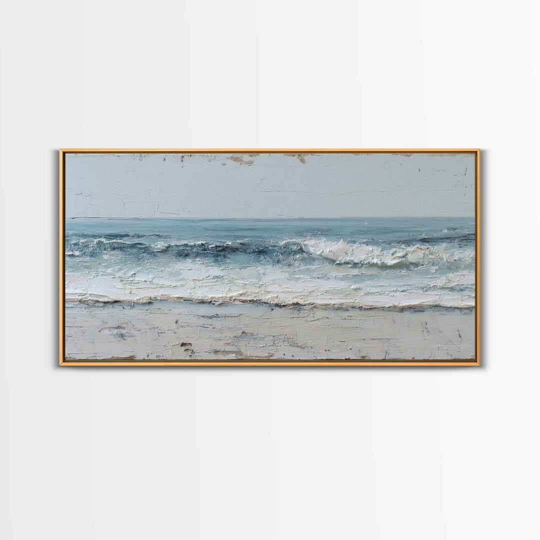 Stormy Ocean Wave Canvas Print, Black and White Art, Digital Prints, Living Room Decor, Fine Art, Monochrome, Wood Wall Art, BAW-2x1-78