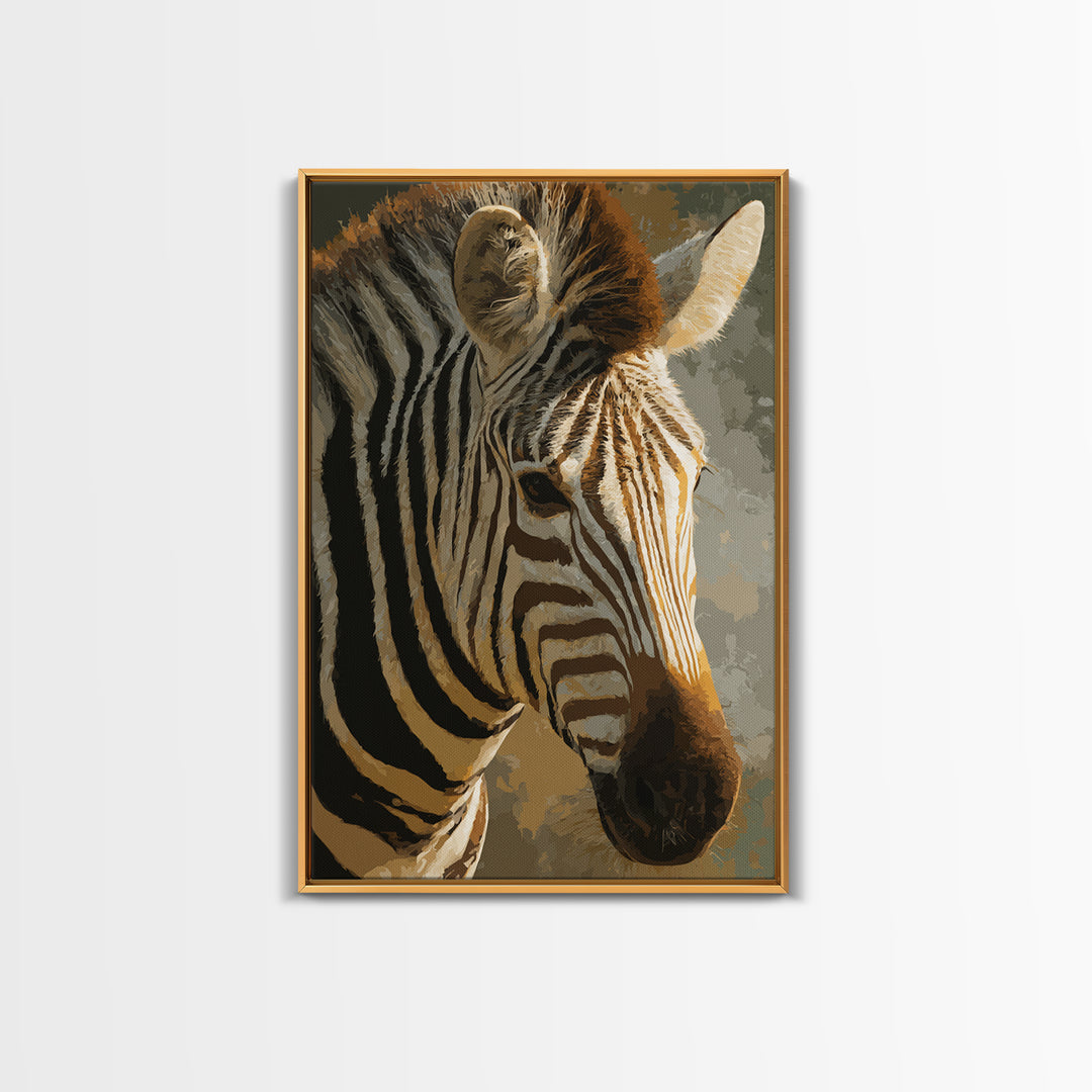 Zebra Stripe Closeup as Graphic Abstraction Canvas Print, Black and White Art, Gallery Decor, Living Room Decor, Monochrome, BAW-2x3-16