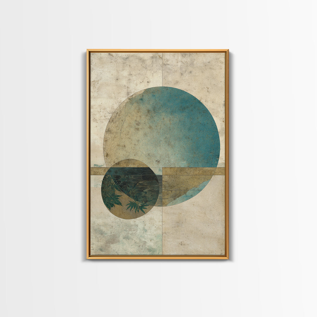 Large Circle and Line Abstract Canvas Print, Black and White Art, Statement Artwork, Living Room Decor, Abstract Art, BAW-2x3-32