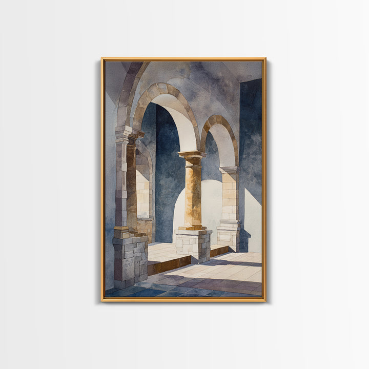 High Contrast Architectural Arches and Shadows Canvas Print, Black and White Art, Original Art, Living Room Decor, Monochrome, BAW-2x3-59