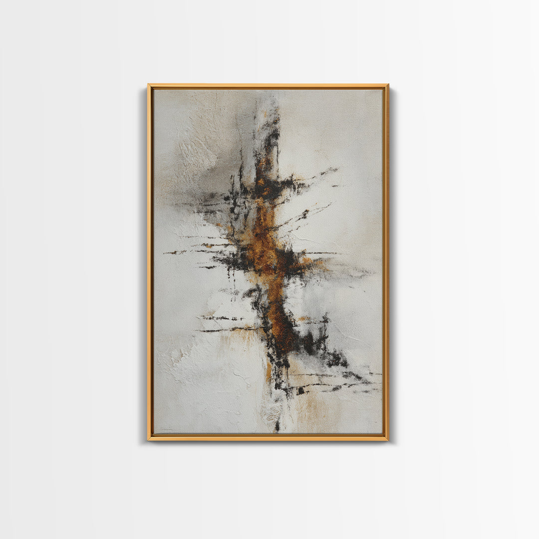 Abstract Charcoal Gestures on White Paper Canvas Print, Black and White Art, Printable, Living Room Decor, Monochrome, BAW-2x3-60