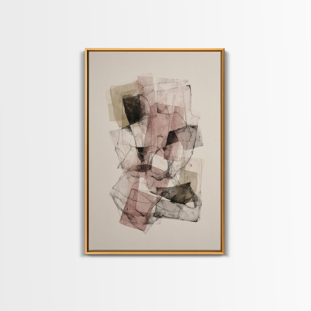 Abstract Charcoal Gestures on White Paper Canvas Print, Black and White Art, Modern Decor, Living Room Decor, Monochrome, BAW-2x3-84