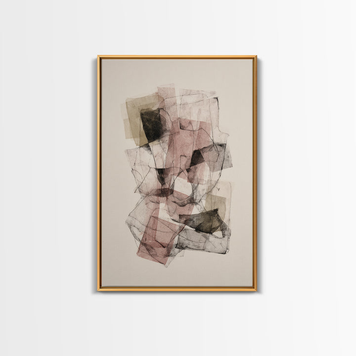Abstract Charcoal Gestures on White Paper Canvas Print, Black and White Art, Modern Decor, Living Room Decor, Monochrome, BAW-2x3-84