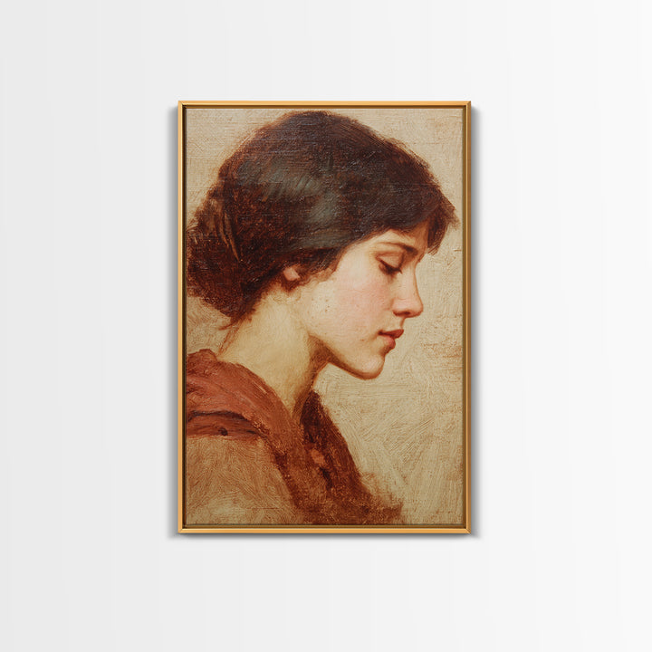 Classic Nude Figure Sketch Framed Canvas Print, Black and White Art, Living Room Wall Art, Living Room Decor, Monochrome, BAW-2x3-89