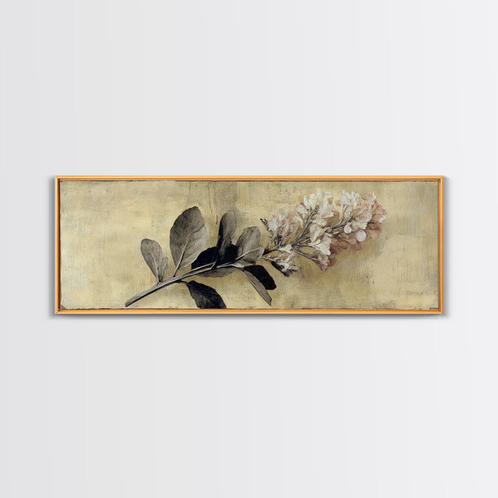 Black and White Botanical Specimen Plate Canvas Print, Black and White Art, Gallery Decor, Living Room Decor, Monochrome, BAW-3x1-15
