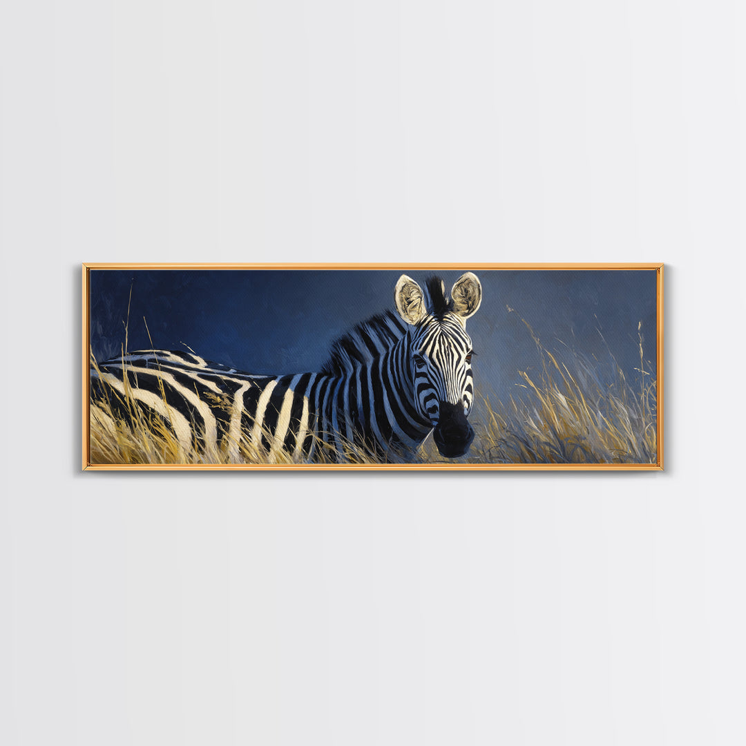 Zebra Stripe Closeup as Graphic Abstraction Canvas Print, Black and White Art, Cabin Decor, Living Room Decor, Abstract Art, BAW-3x1-24