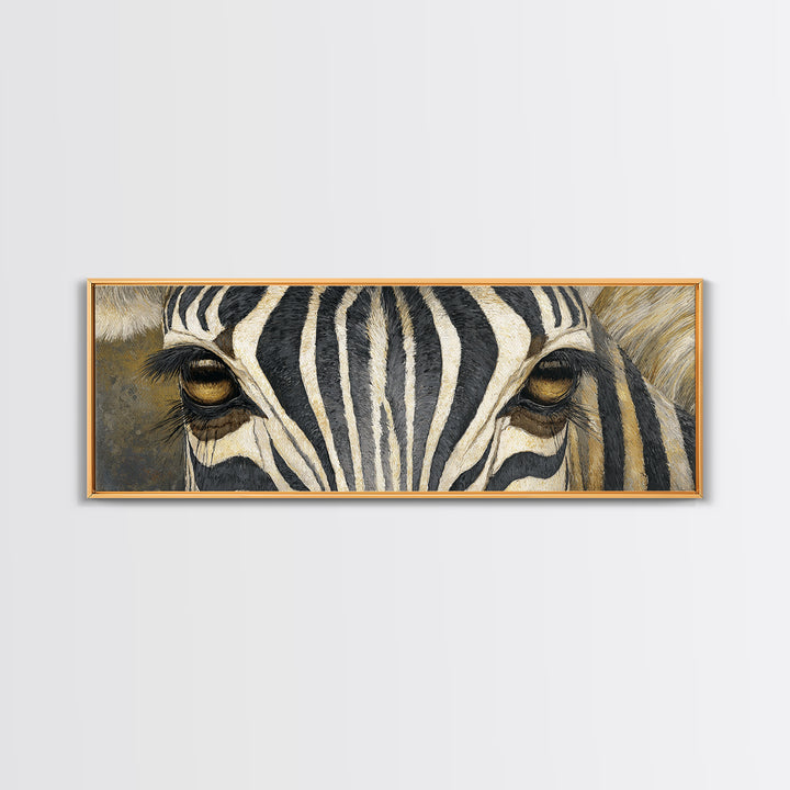 Zebra Stripe Closeup as Graphic Abstraction Canvas Print, Black and White Art, Textured Painting, Living Room Decor, Monochrome, BAW-3x1-48