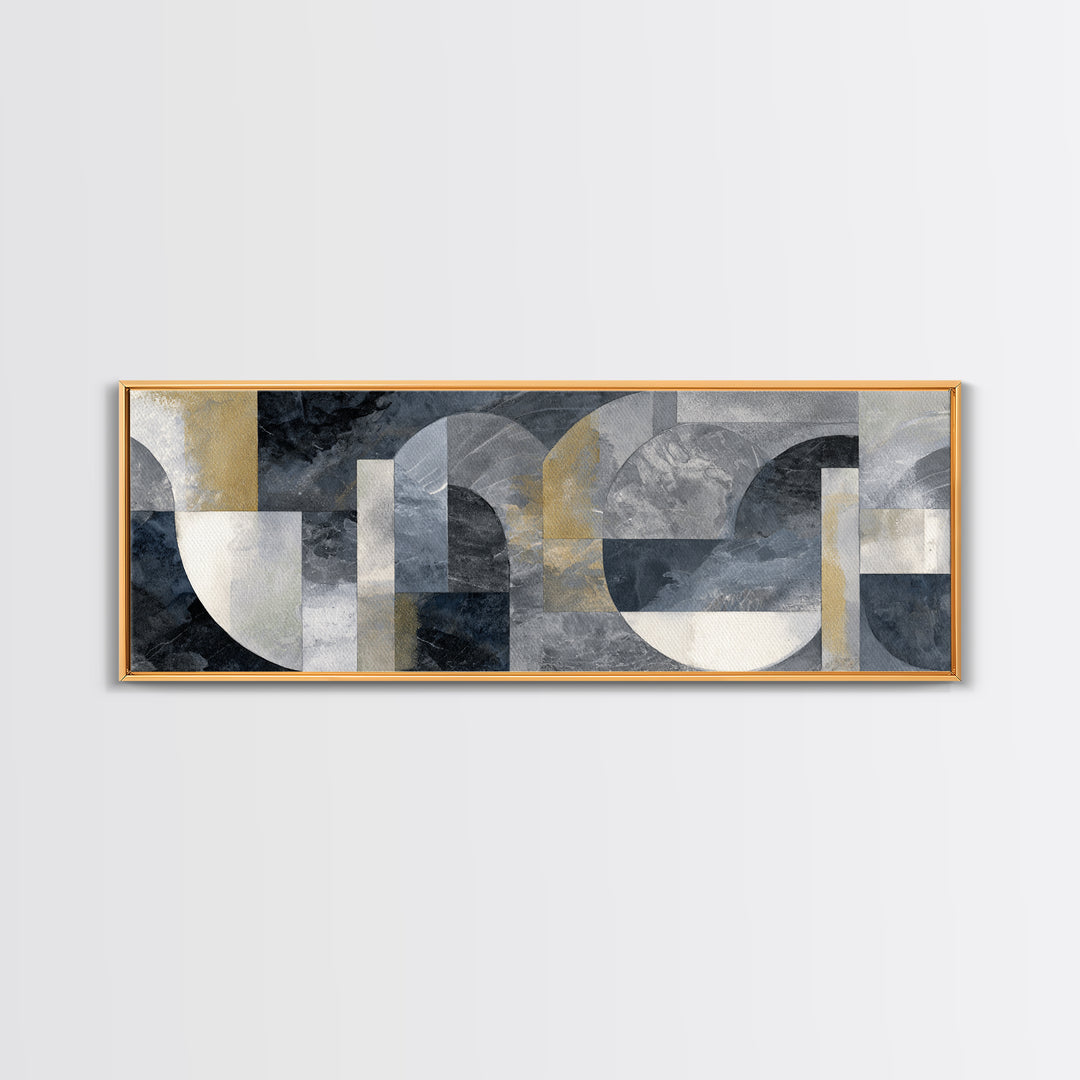 Abstract Marble Texture Framed Canvas Print, Black and White Art, Original Art, Living Room Decor, Abstract Art, Monochrome, BAW-3x1-79