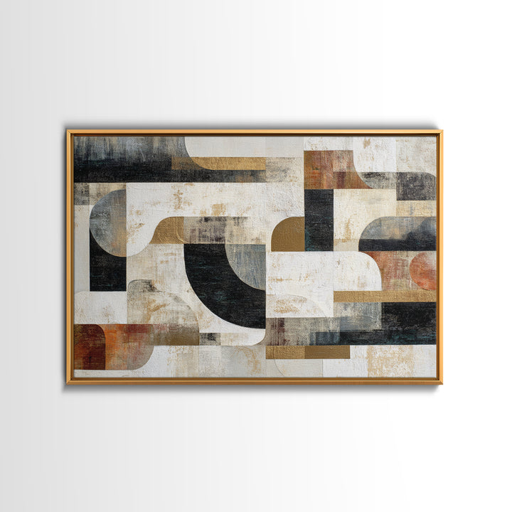 Abstract Marble Texture Framed Canvas Print, Black and White Art, Statement Artwork, Living Room Decor, Abstract Art, BAW-3x2-19