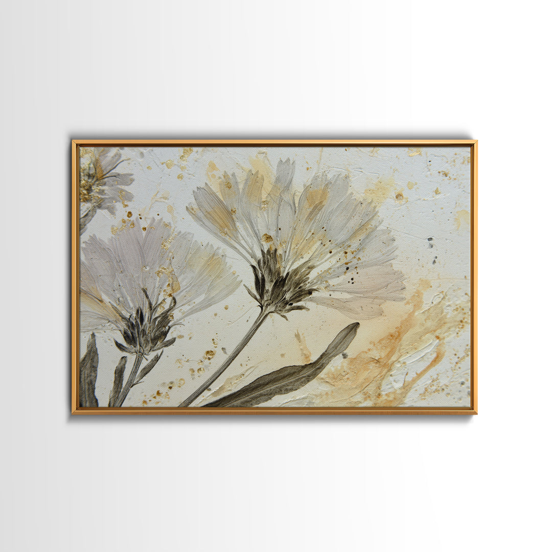 Black and White Botanical Specimen Plate Canvas Print, Black and White Art, Gallery Decor, Living Room Decor, Monochrome, BAW-3x2-27