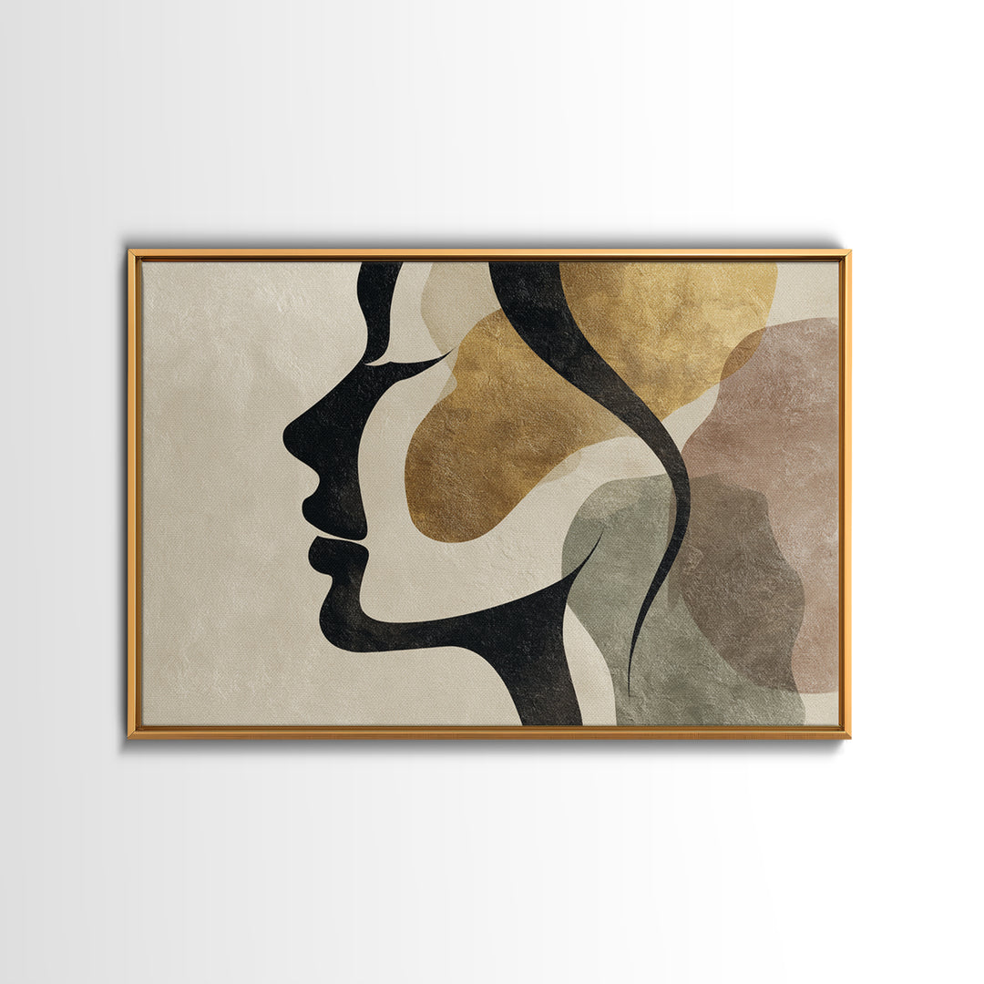 Monochrome Female Profile Canvas Print, Black and White Art, Modern Decor, Living Room Decor, Abstract Art, Monochrome, BAW-3x2-53