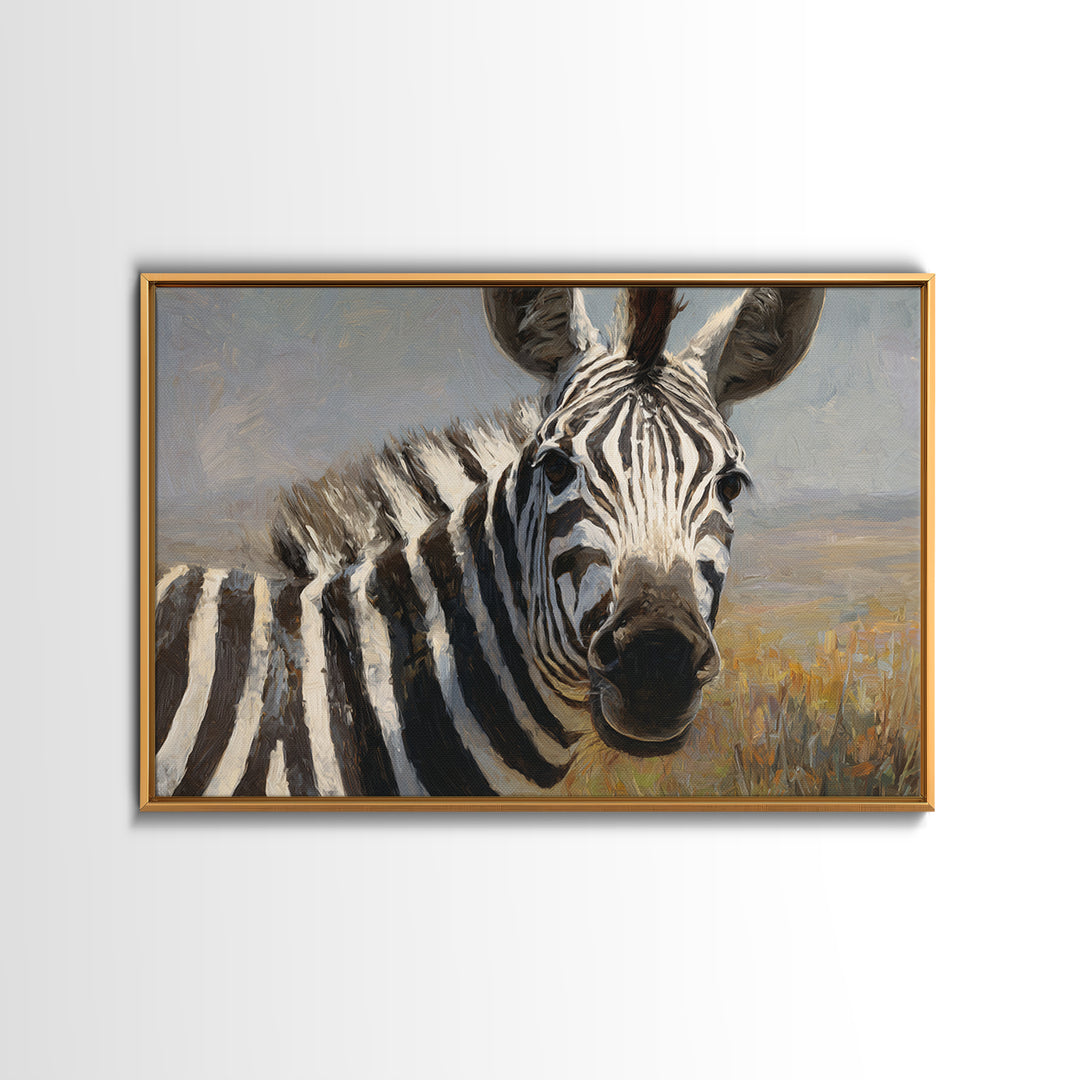 Zebra Stripe Closeup as Graphic Abstraction Canvas Print, Black and White Art, Textured Painting, Living Room Decor, Monochrome, BAW-3x2-60