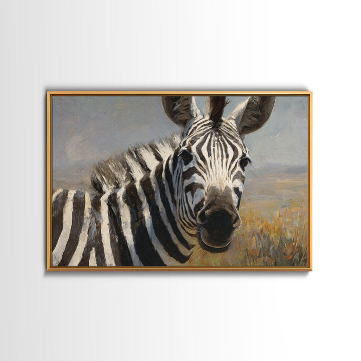 Zebra Stripe Closeup as Graphic Abstraction Canvas Print, Black and White Art, Textured Painting, Living Room Decor, Monochrome, BAW-3x2-60