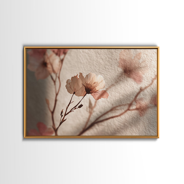 Minimal Botanical Branch Framed Canvas Print, Black and White Art, Modern Art, Living Room Decor, Watercolor Art, Monochrome, BAW-3x2-82