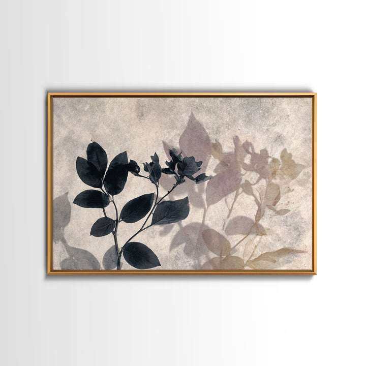 Black and White Botanical Specimen Plate Canvas Print, Black and White Art, Printable Wall Art, Living Room Decor, Monochrome, BAW-3x2-99