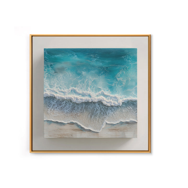 Aerial Turquoise Shoreline Canvas Print, Beach Art, Modern Decor, Coastal Decor, Fine Art, Shore, Home Decor, Wall Decor, BEA-1x1-25