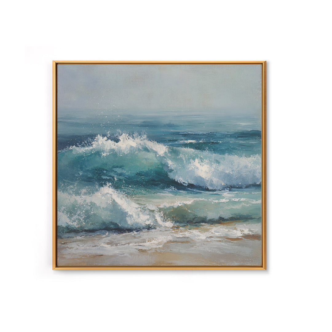Stormy Ocean Wave Canvas Print, Beach Art, Textured Painting, Coastal Decor, Oil Painting, Shore, Digital Wall Art, BEA-1x1-81