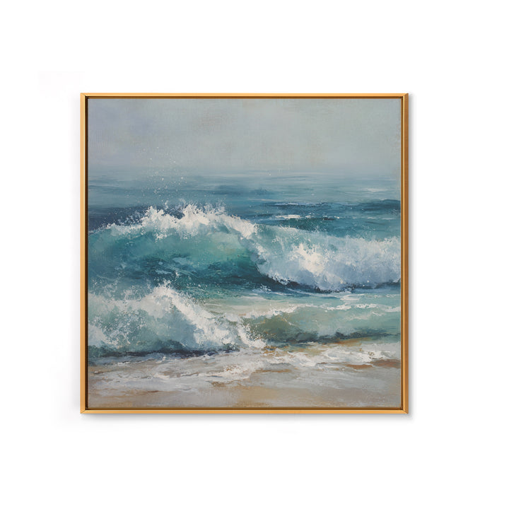 Stormy Ocean Wave Canvas Print, Beach Art, Textured Painting, Coastal Decor, Oil Painting, Shore, Digital Wall Art, BEA-1x1-81