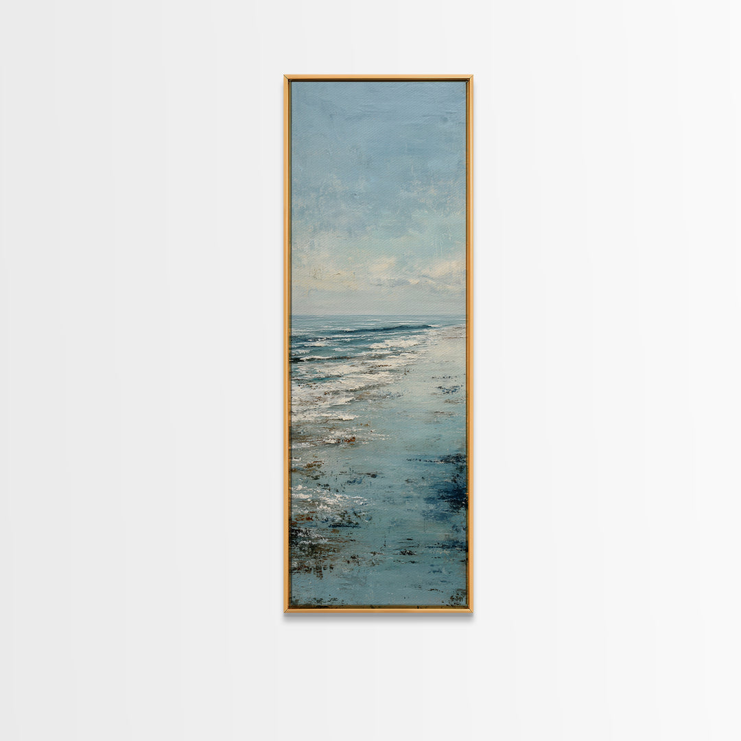 Abstract Ocean Horizon Canvas Print, Beach Art, Room Decor, Coastal Decor, Fine Art, Shore, Original Painting, Digital Wall Art, BEA-1x3-28