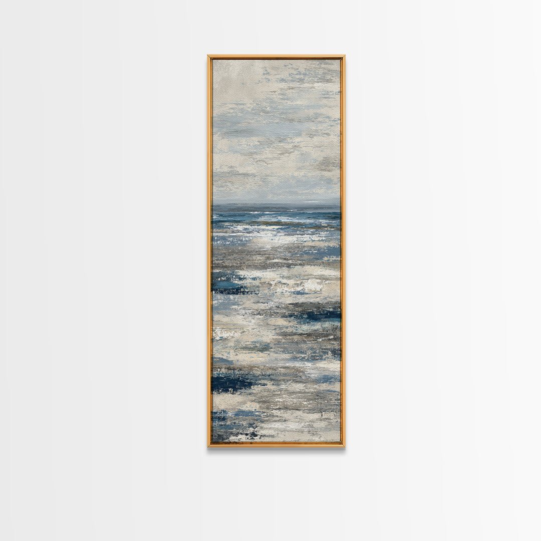 Abstract Ocean Horizon Framed Canvas Print, Beach Art, Abstract Art, Coastal Decor, Fine Art, Shore, Modern Art, Beach Wall Art, BEA-1x3-76