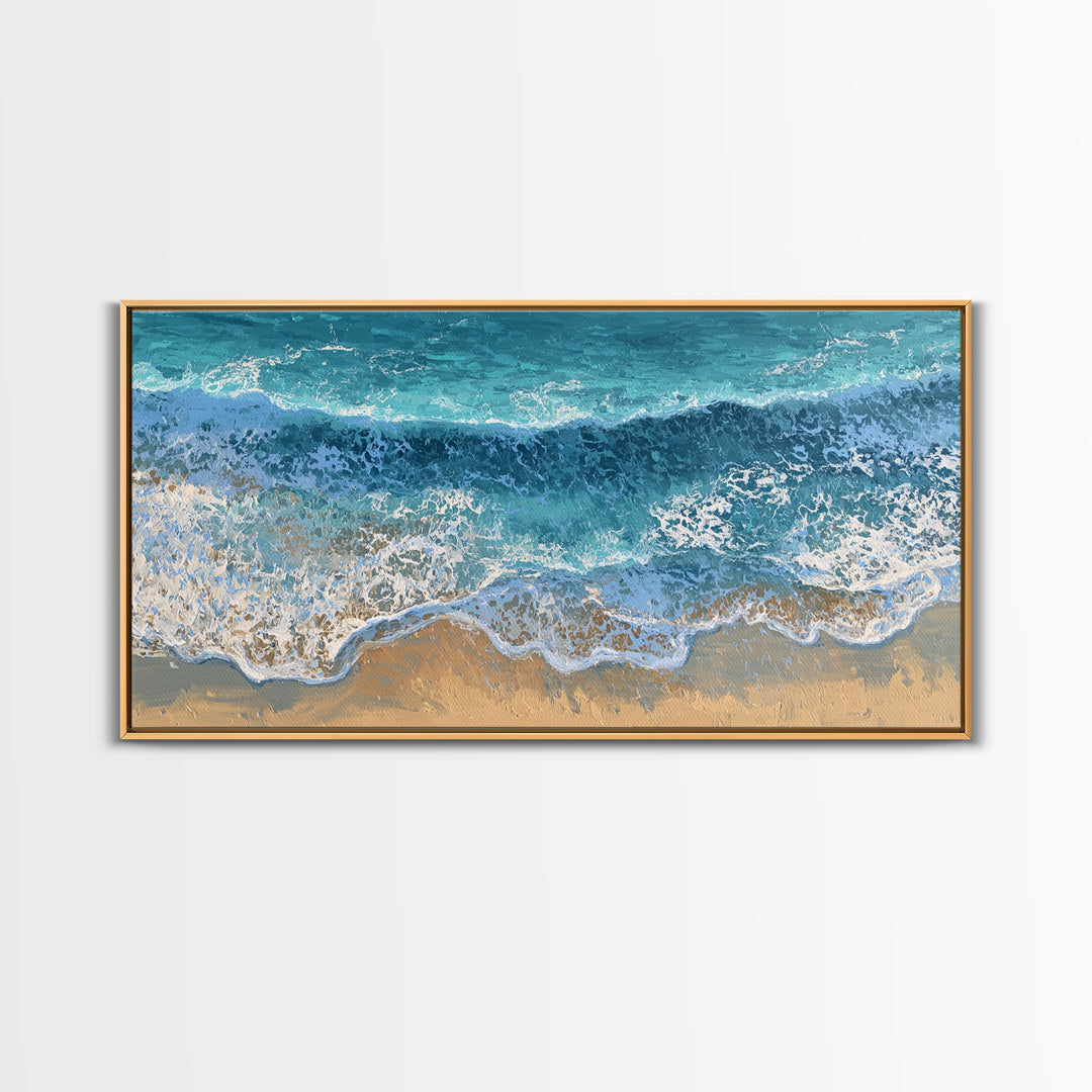 Aerial Turquoise Shoreline Canvas Print, Beach Art, Wall Art, Coastal Decor, Fine Art, Shore, Abstract Art, Printable Art, BEA-2x1-21