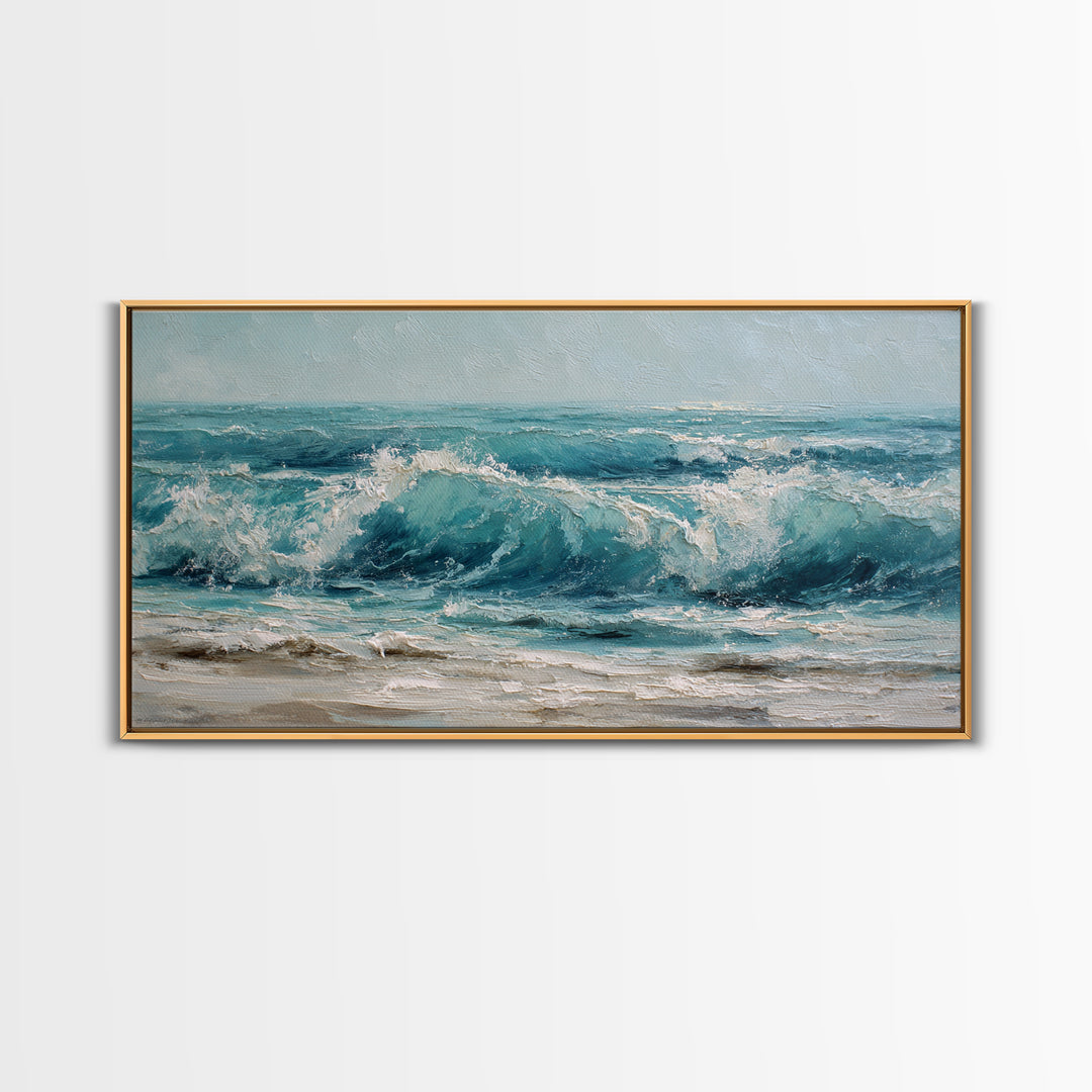Stormy Ocean Wave Canvas Print, Beach Art, Original Painting, Coastal Decor, Fine Art, Shore, Nautical Decor, Coastal Wall Art, BEA-2x1-53
