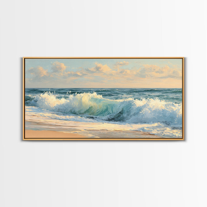Stormy Ocean Wave Canvas Print, Beach Art, Original Painting, Coastal Decor, Fine Art, Shore, Nautical Decor, Coastal Wall Art, BEA-2x1-77