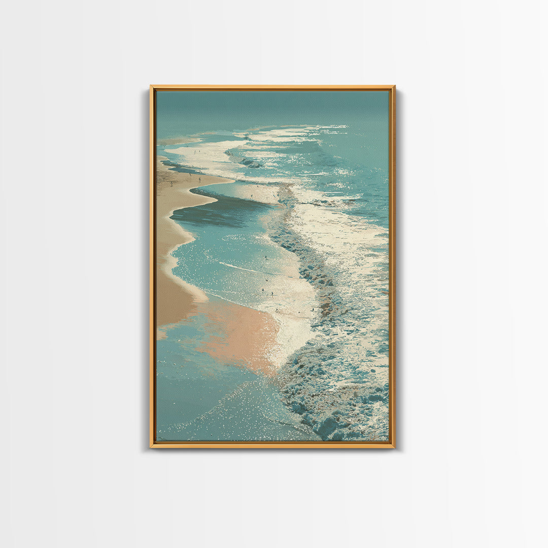 Aerial Turquoise Shoreline Canvas Print, Beach Art, Printable Art, Coastal Decor, Fine Art, Shore, Beach Wall Art, Coastal Art, BEA-2x3-81