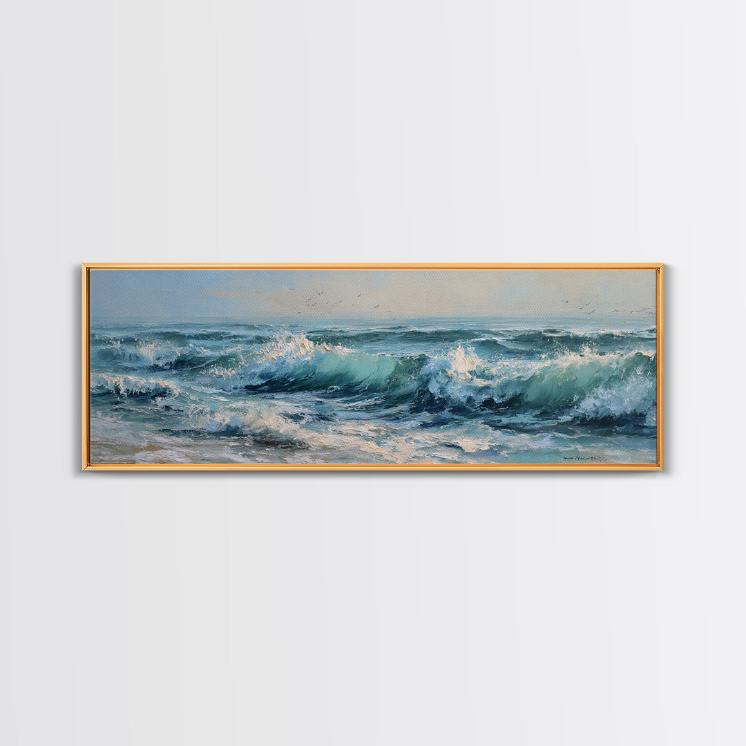 Stormy Ocean Wave Canvas Print, Beach Art, Gallery Decor, Coastal Decor, Fine Art, Shore, Contemporary Art, Wall Art, BEA-3x1-97