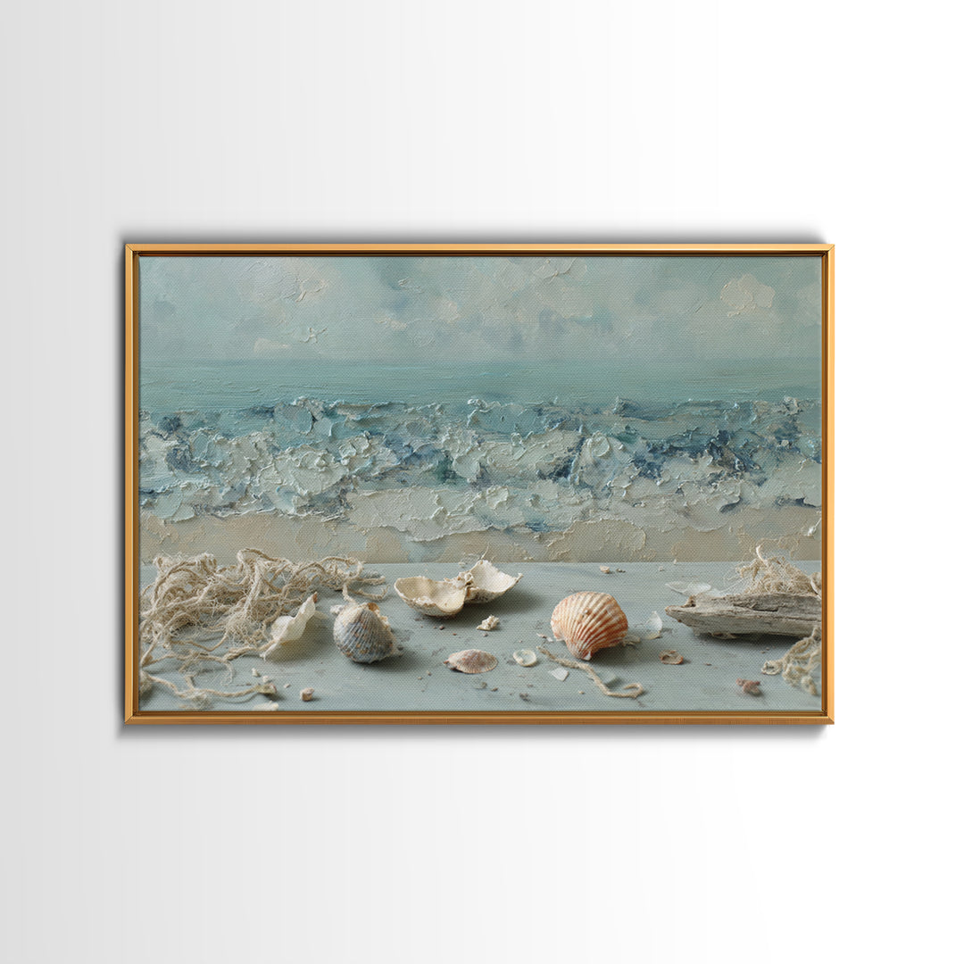 Seashell Collection Painted Like Natural Specimens Canvas Print, Beach Art, Wall Art Print, Coastal Decor, Fine Art, Shore, BEA-3x2-32