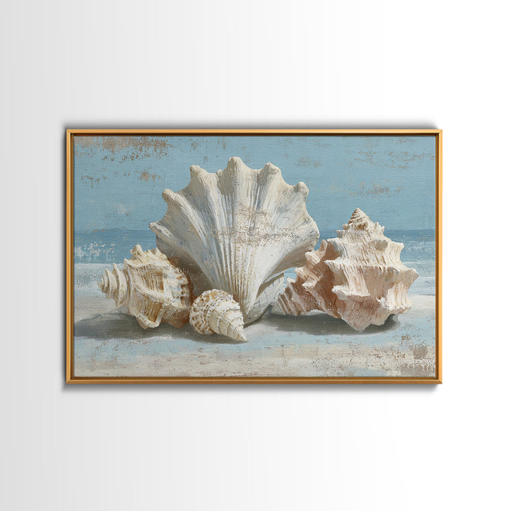 Seashell Collection Painted Like Natural Specimens Canvas Print, Beach Art, Whimsical Art, Coastal Decor, Fine Art, Shore, BEA-3x2-56
