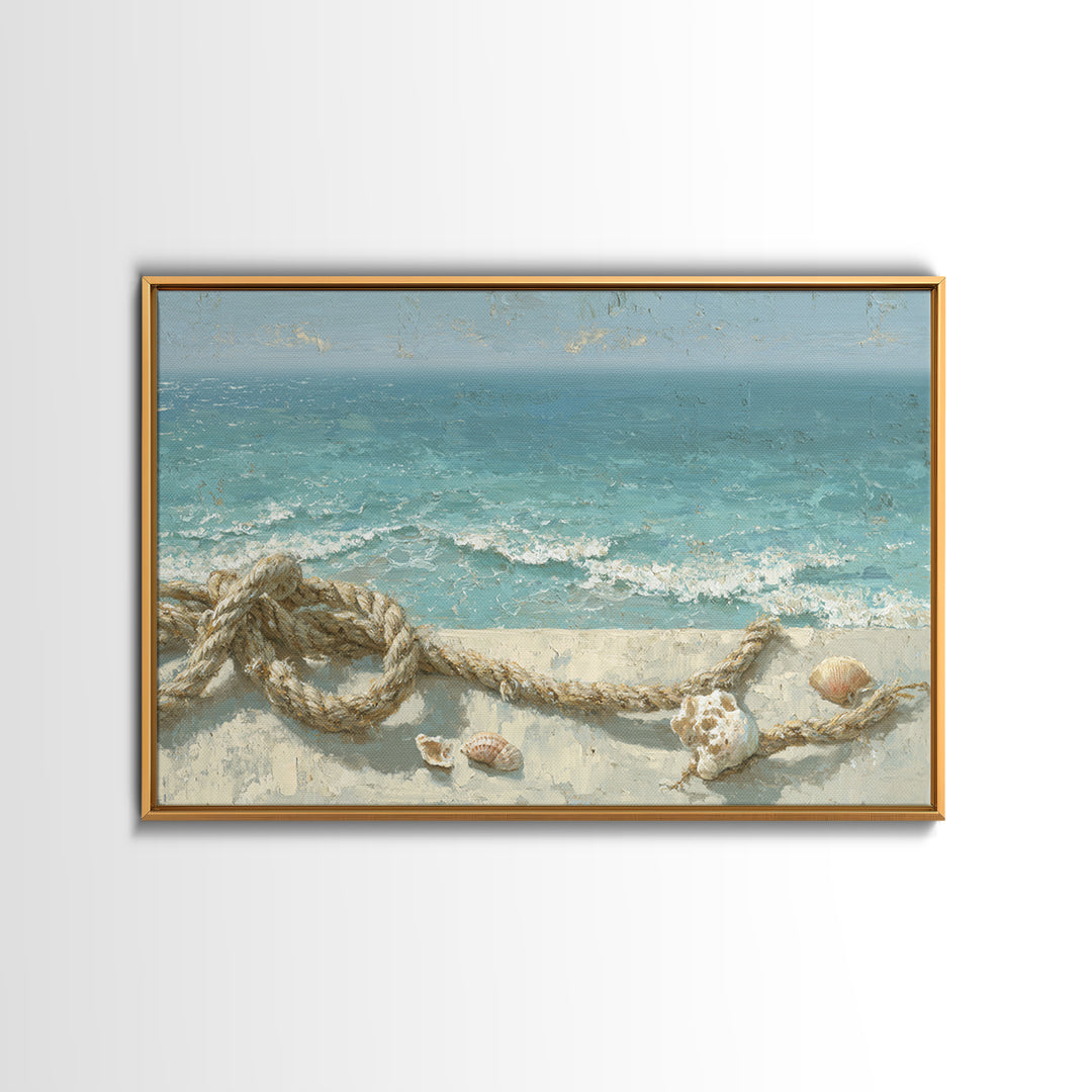 Mediterranean Cove with Clear Water Framed Canvas Print, Beach Art, Art Print, Coastal Decor, Fine Art, Shore, BEA-3x2-96