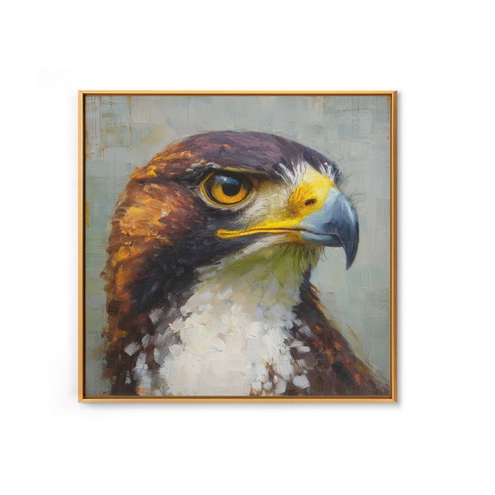 Eagle Portrait with Dramatic Mountain Wind Framed Canvas Print, Bird Art, Digital Prints, Living Room Decor, Fine Art, Flight, BIR-1x1-12