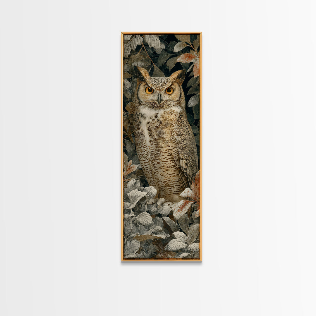 Owl Portrait with Wise Golden Eyes Canvas Print, Bird Art, Room Decor, Living Room Decor, Fine Art, Flight, Digital Print, BIR-1x3-17