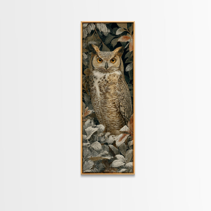 Owl Portrait with Wise Golden Eyes Canvas Print, Bird Art, Room Decor, Living Room Decor, Fine Art, Flight, Digital Print, BIR-1x3-17